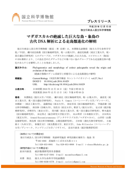 マダガスカルの絶滅した巨大な鳥・象鳥の 古代 DNA