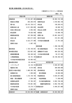 第22期 貸借対照表（2013年3月31日） （単位：円） 流動資産