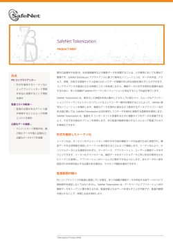 SafeNet Tokenization PRODUCT BRIEF