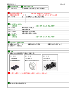 E1－6319 自動車おもちゃ部品及び付属品 - HYPAT-i
