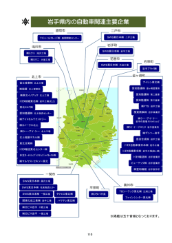 岩手県内の自動車関連主要企業