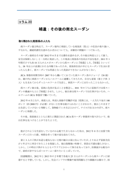 補遺：その後の南北スーダン