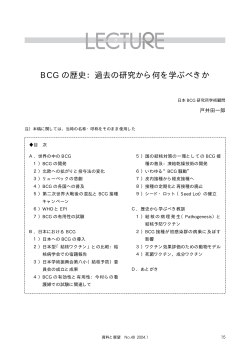 BCG の歴史：過去の研究から何を学ぶべきか