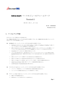 intra-mart BaseModule/Framework Releasenotes