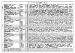 2009年 8月1週 番組ラインアップ