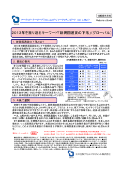 2013年を振り返るキーワード「新興国通貨の下落」（グローバル）