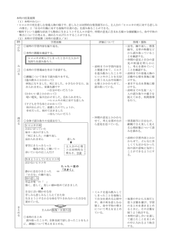 本時の授業展開 （1）本時のねらい ・ヒロユキの死を悲しむ登場人物の