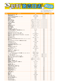 発売日 タイトル 著者 出版社 価格(税抜)