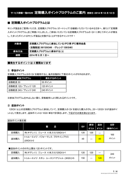 サービス情報一覧#320 定期購入ポイントプログラムのご案内 更新日