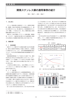 開発ステンレス鋼の適用事例の紹介