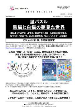 風パズル 黒猫と白猫の夢見た世界