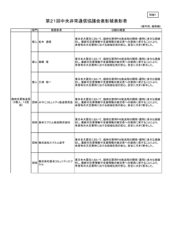 第21回中央非常通信協議会表彰被表彰者