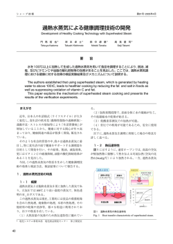 過熱水蒸気による健康調理技術の開発