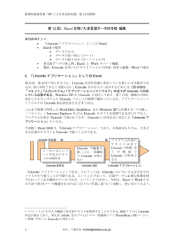 第 12 回： Excel を用いた多言語データの作成・編集 0. 「Unicode