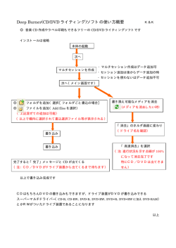 Deep Burner(CD/DVD ライティング)ソフトの使い方概要