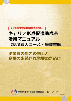キャリア形成促進助成金 活用マニュアル