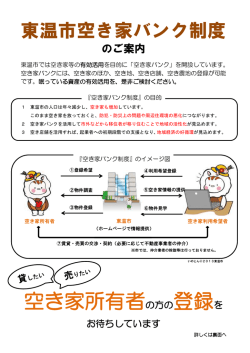 空き家所有者の方の登録を