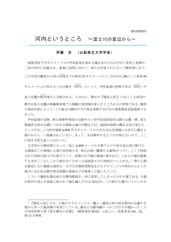 河内というところ ～富士川の葦辺から