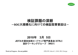 設計 WG「検証課題の深耕 －大規模化に向けての
