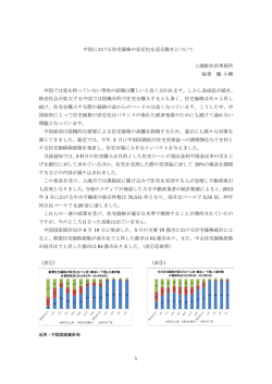 1 中国における住宅価格の安定化を巡る動きについて 上海駐在員事務所