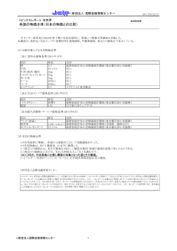 各国の物価水準（日本の物価との比較）