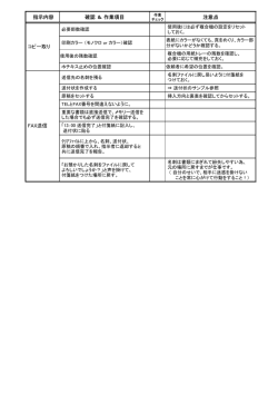 指示内容 確認 ＆ 作業項目 注意点 コピー取り FAX送信
