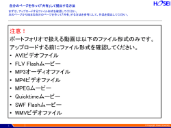 注意！ ポートフォリオで扱える動画は以下のファイル形式のみです