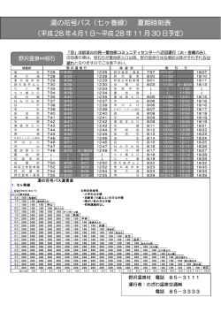 （七ヶ巻線） 夏期時刻表