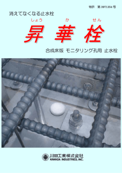 消えてなくなる止水栓 合成床版 モニタリング孔用 止水栓