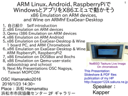 ARM Linux、Android、RaspberryPiで WindowsとアプリをX86エミュで