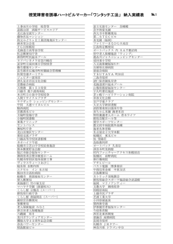 視覚障害者誘導ハートビルマーカー「ワンタッチ工法」 納入実績表