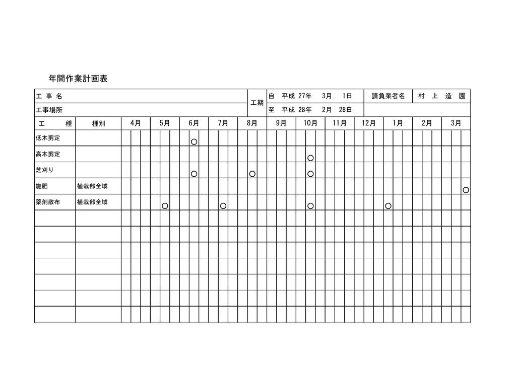 年間作業計画表