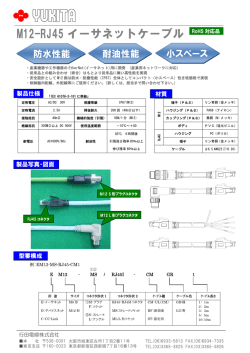 M12-RJ45 イーサネットケーブル