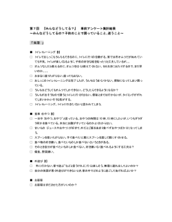 第7回 『みんなどうしてる？』 事前アンケート集計結果 &sim;みんなどうしてる