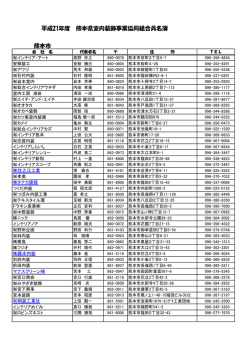 熊本市 平成21年度 熊本県室内装飾事業協同組合員名簿