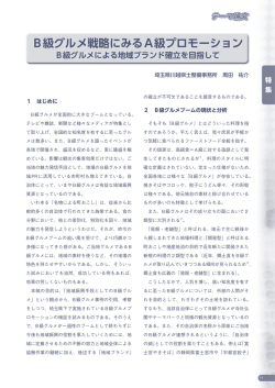 B級グルメ戦略にみるA級プロモーションB級グルメによる地域ブランド