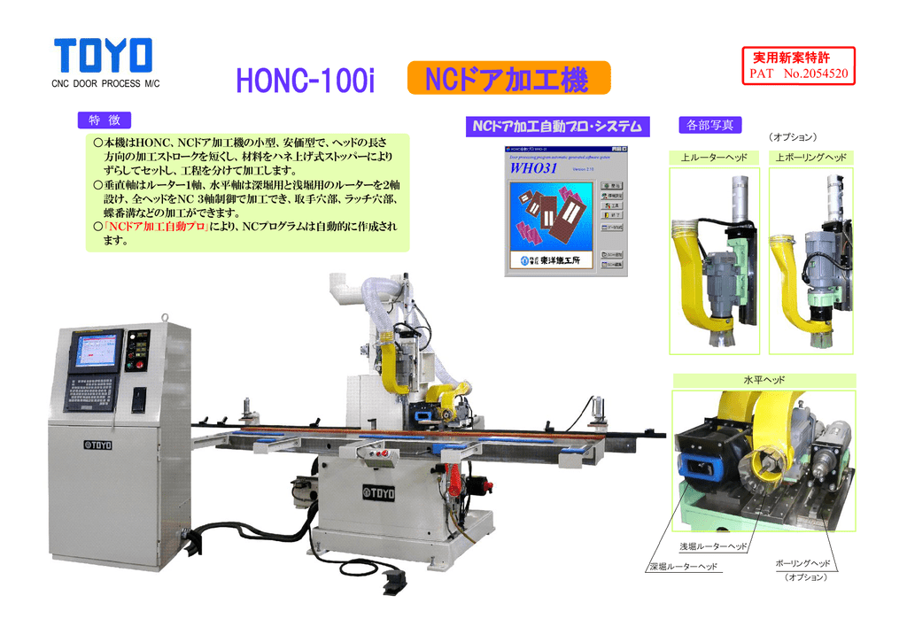 Honc 100i Ncドア加工機