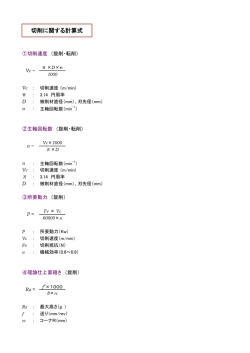 切削に関する計算式