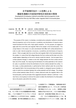水平磁場印加ホール効果による 機能性薄膜の内部局所物性計測技術の