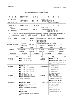 職業実践専門課程の基本情報について