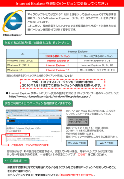 旧バージョンをご利用の方は2016年1月11日までに更新をお願いします。