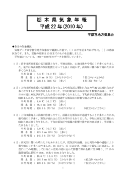 栃 木 県 気 象 年 報 平成 22 年(2010 年)