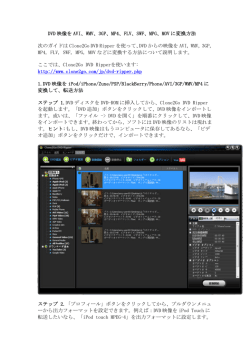 DVD 映像を AVI、WMV、3GP、MP4、FLV、SWF、MPG、MOV に変換