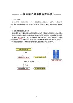 一般生菌の微生物検査手順