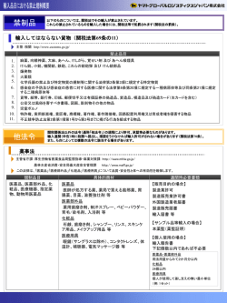 薬事法 輸入してはならない貨物（関税法第69条の11）
