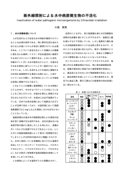 紫外線照射による水中病原微生物の不活化