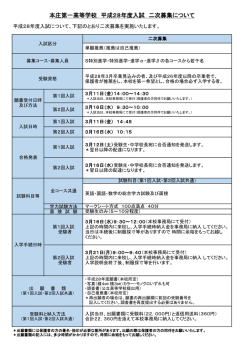 本庄第一高等学校 平成28年度入試 二次募集について