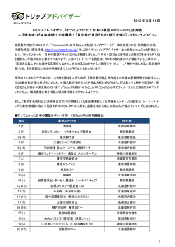 「行ってよかった！日本の展望スポット 2015」を発表