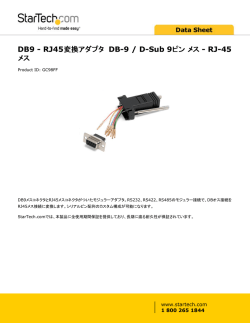 DB9 - RJ45変換アダプタ DB-9 / D-Sub 9ピンメス - RJ