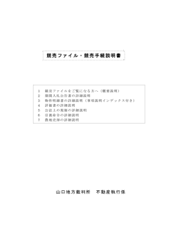 競売ファイル・競売手続説明書 - BIT 不動産競売物件情報サイト